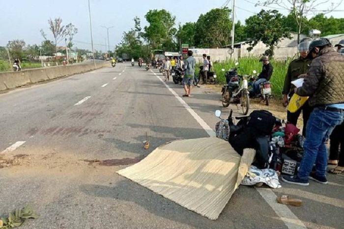 Hiện trường vụ tai nạn. 