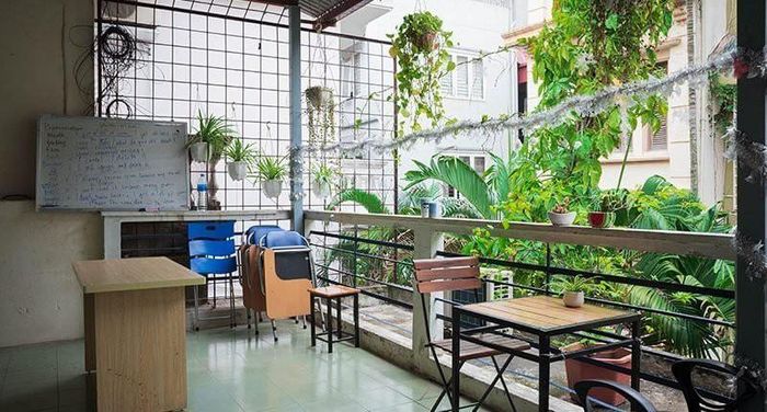 Các bạn trẻ thoải mái học tiếng Anh với những không gian thoáng mát. (Ảnh: Homestay Việt Nam)