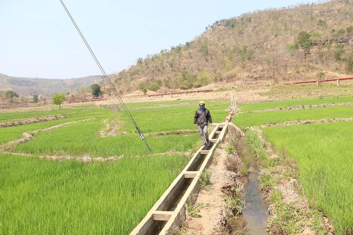 Công trình thủy lợi Plei Keo đang góp phần thay đổi bộ mặt xã anh hùng Ayun. Ảnh: Trần Dung