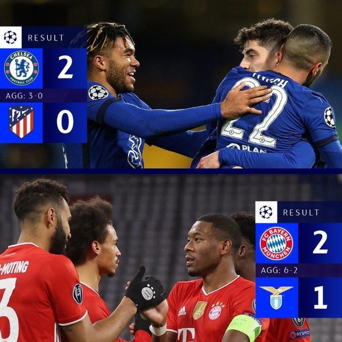 Chelsea và Bayern Munich là hai đội bóng cuối cùng giành quyền vào vòng tứ kết Champions League