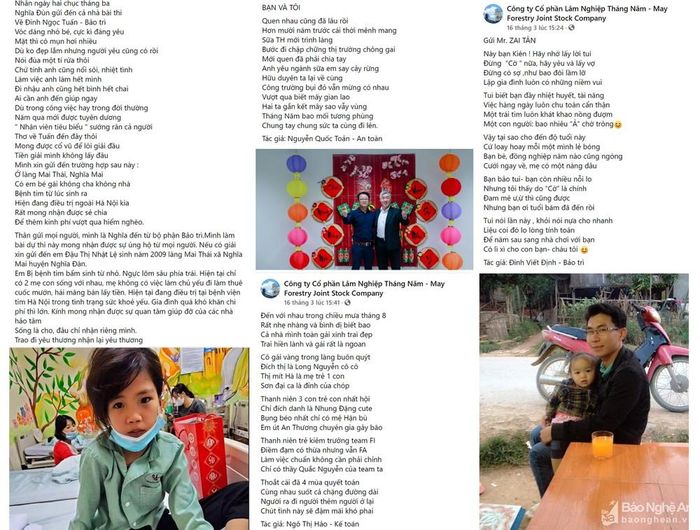 Từ cuộc thi "Viết về người đồng nghiệp mà bạn yêu quý", rất nhiều yêu thương đã được lan tỏa. Ảnh chụp màn hình.