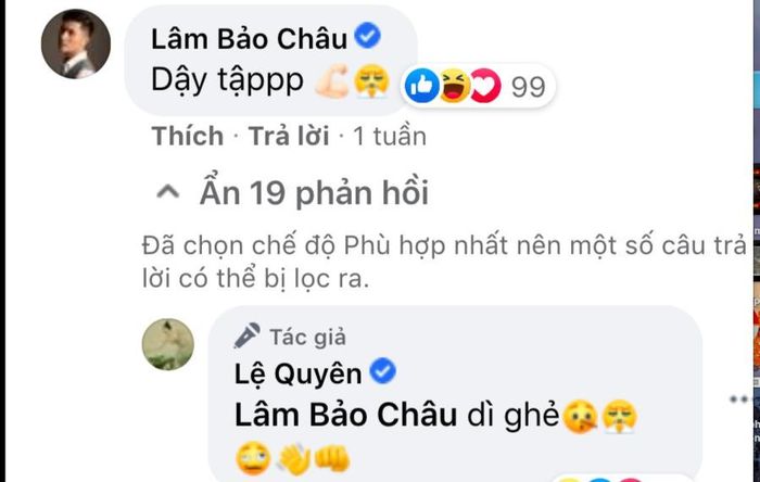 Lâm Bảo Châu nhắc nhở Lệ Quyên.
