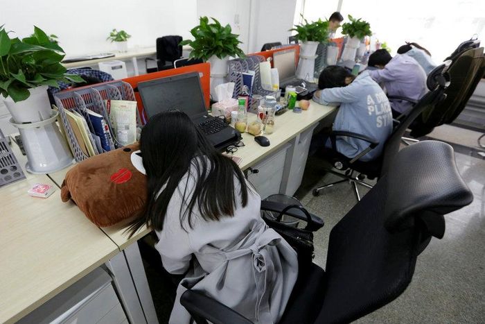  Giới trẻ Trung Quốc chấp nhận "bán mạng" cho các công ty, bất chấp nguy hiểm về sức khỏe. Ảnh: China Daily. 