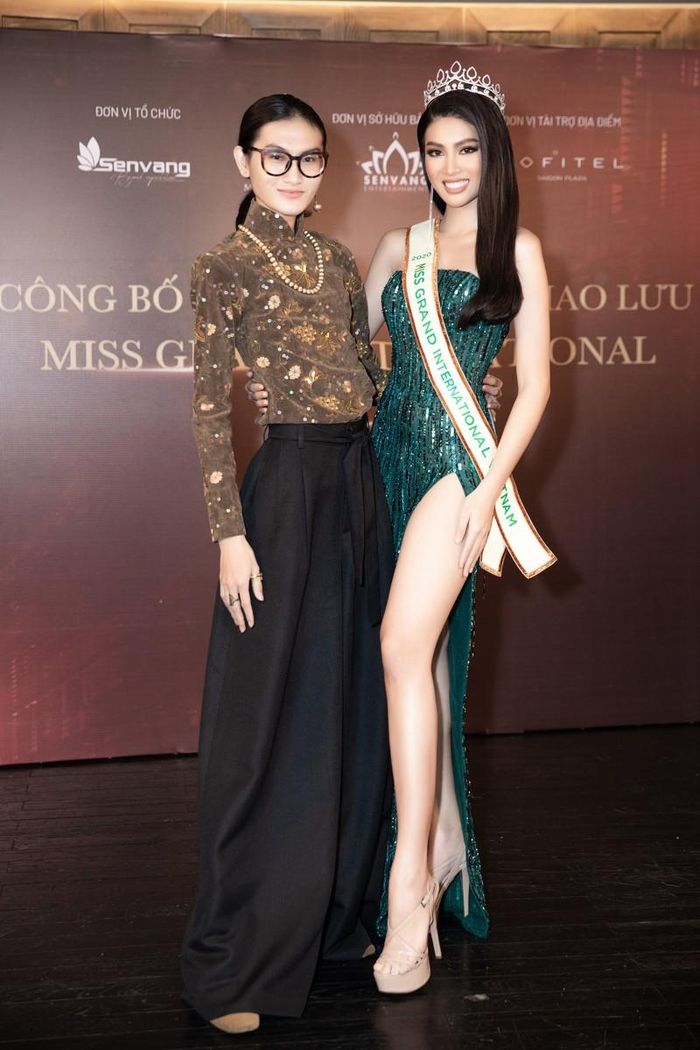 Á hậu Ngọc Thảo và nhà thiết kế Tín Thái. Ảnh: SV