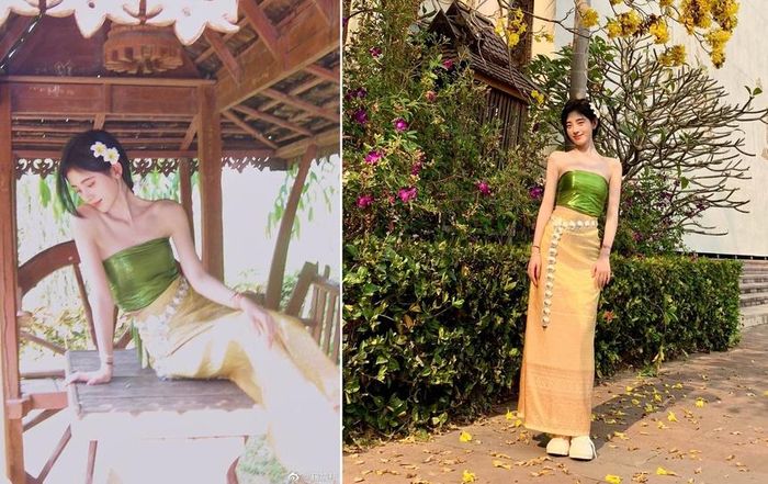 Cúc Tịnh Y trong loạt ảnh mặc trang phục truyền thống của Thái Lan.