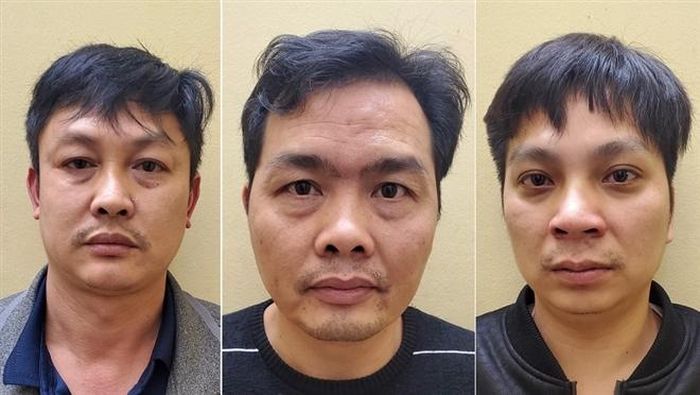 Phùng Văn Hùng, Nguyễn Ngọc Sơn, Dương Văn Nam (theo thứ tự từ trái qua phải). (Ảnh: Công an cung cấp)