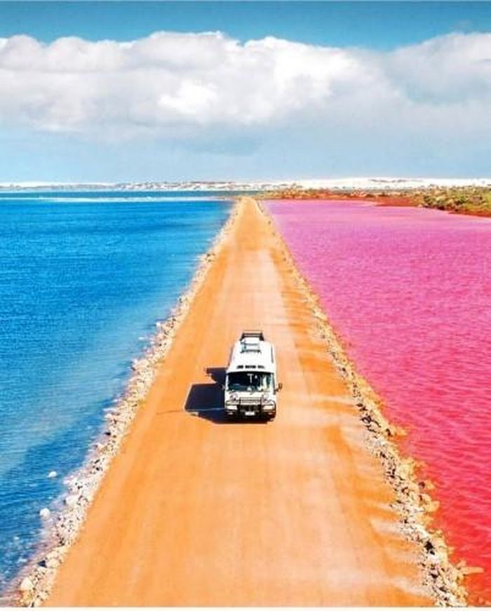 Hồ hồng Goldfields-Esperance Australia. 