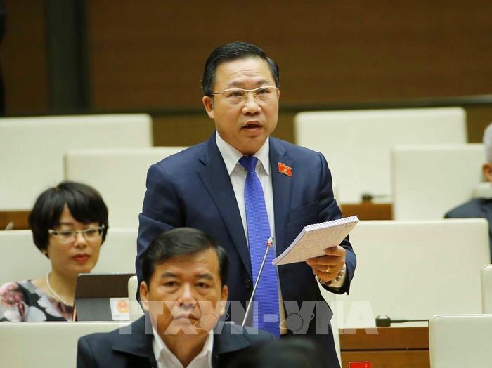 Đại biểu Quốc hội tỉnh Bến Tre Lưu Bình Nhưỡng phát biểu ý kiến. Ảnh: Doãn Tấn - TTXVN