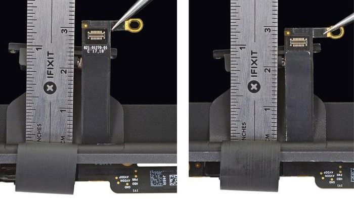  Apple lặng lẽ thay sợi cáp dài hơn cho những phiên bản sản xuất cuối năm 2018 trở đi. Ảnh: iFixit. 