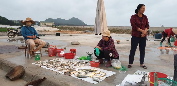 Mặt trời lên cao cũng là lúc chợ cá Quan Lạn dần tan