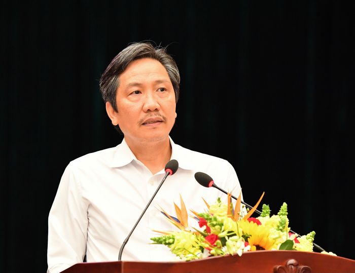 Thứ trưởng Bộ Nội vụ Trần Anh Tuấn phát biểu tại hội nghị. Ảnh: VIỆT DŨNG