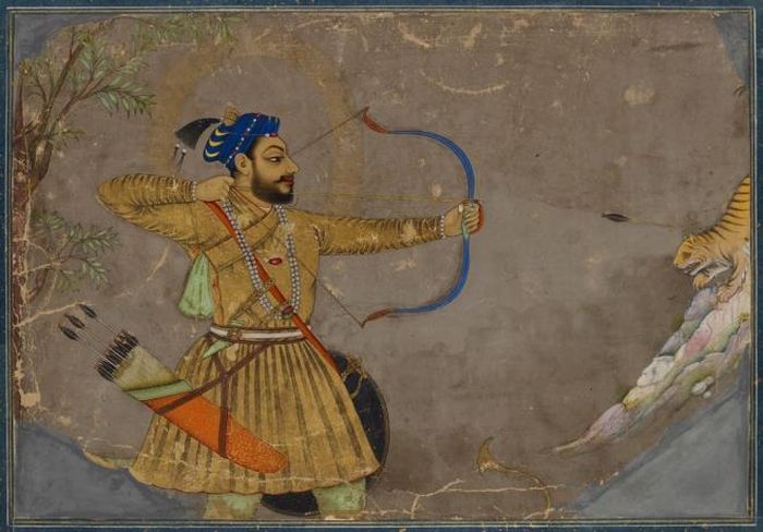 “Quốc vương Ali Adil Shah II săn hổ” (khoảng năm 1660), nằm trong BST của Howard Hodgkin