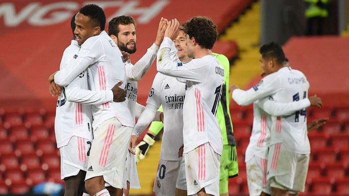 Real hạ Liverpool 3-1 ở lượt đi và hòa 0-0 trong lượt về. Sau hai lượt tứ kết Champions League, đại diện thành Madrid giành chiến thắng với tổng tỷ số 3-1. Ảnh: Getty.