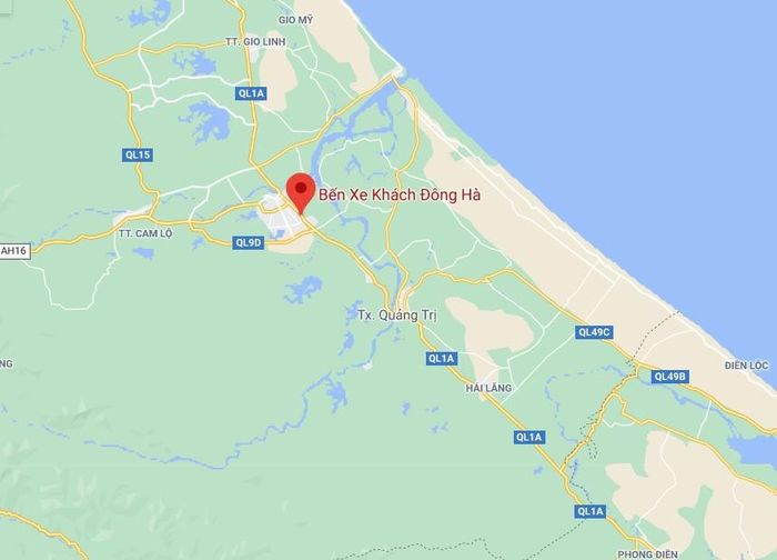 Bến xe Đông Hà, nơi Phát bị lực lượng chức năng bắt giữ. Ảnh: Google Maps.