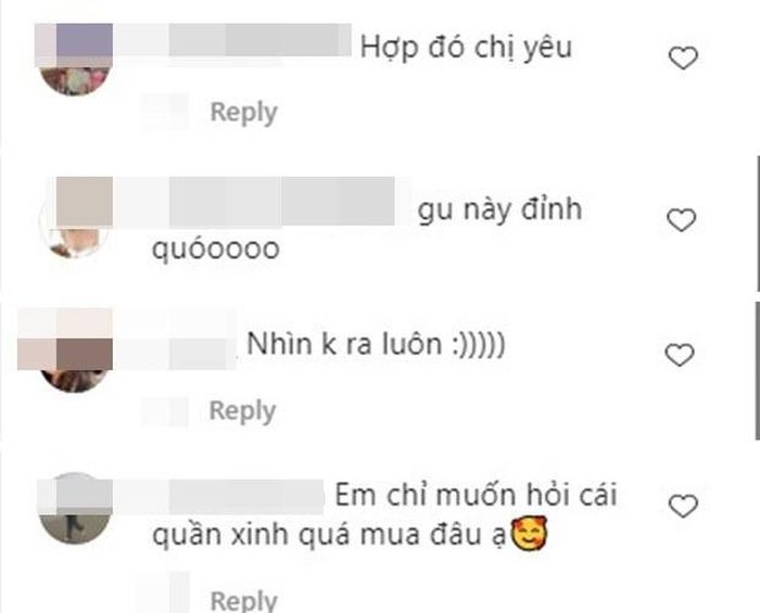 Số đông đều trầm trồ, xuýt xoa vì phong cách mới lần này của nữ ca sĩ: "Gout này đỉnh quá", "Hợp đó chị yêu" , "Nhìn không ra luôn". Thậm chí, có fan còn gặng hỏi thần tượng cho bằng được địa chỉ mua quần.