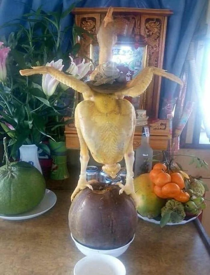 Tư thế gà cúng bá đạo khiến chị em "phì cười".