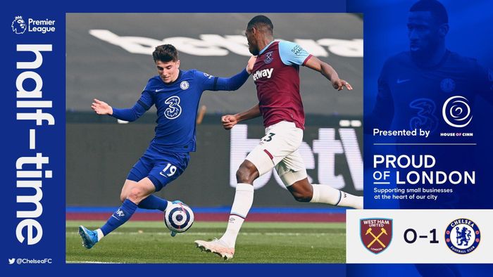 45 phút đầu khép lại với tỷ số 1-0 nghiêng về Chelsea