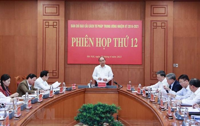  Ban Chỉ đạo Cải cách Tư pháp Trung ương họp Phiên thứ 12. Ảnh TTXVN