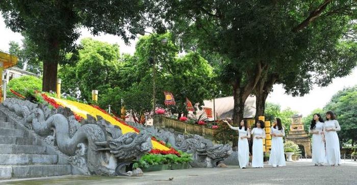 Điện Kính Thiên trong khu di tích Hoàng thành Thăng Long. Ảnh: TTXVN
