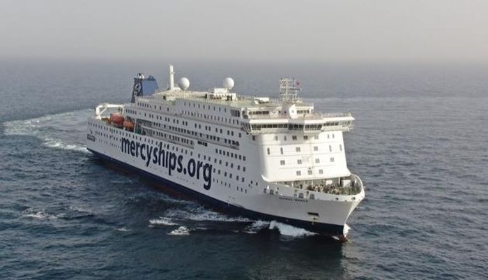 Global Merc của Mercy Ships được coi là tàu bệnh viện dân sự phi chính phủ lớn nhất thế giới. Ảnh: Mercy Ships.