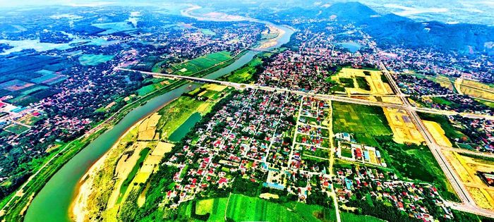 Một góc thị xã Thái Hòa nhìn từ trên cao. Ảnh: CTV