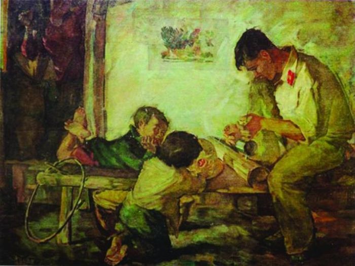 Tác phẩm Tiếng đàn bầu năm 1963 - Sơn dầu của Sỹ Tốt