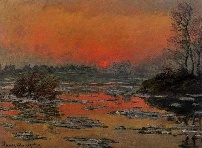 Bức tranh “Sunset On The Seine In Winter”