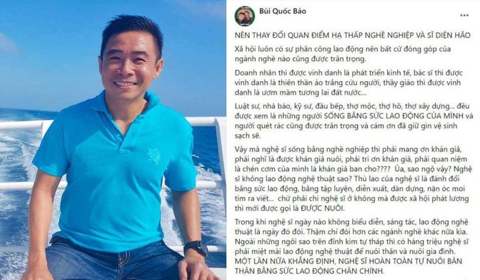 Đạo diễn Bùi Quốc Bảo với bài viết khơi nguồn tranh cãi từ giới nghệ sĩ và khán giả.
