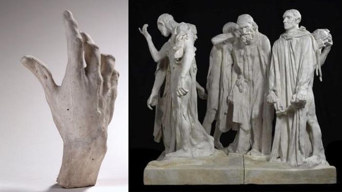 Bàn tay của bức tượng “Pierre de Wiessant” (trái) và “The Burghers Of Calais”