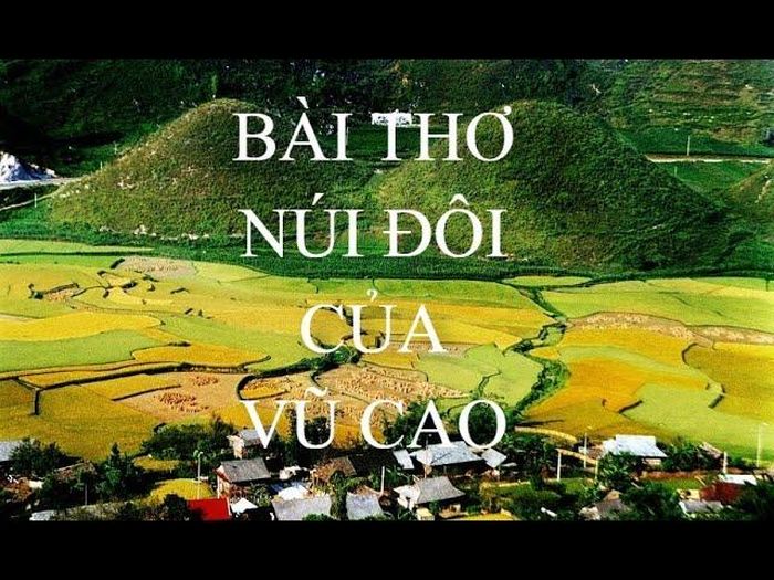 Trước khi Vũ Cao sáng tác bài thơ Núi đôi, ông dự định viết truyện ngắn. Nhưng khi nghe chuyện thật, cảm xúc ông dâng trào thành thơ.
