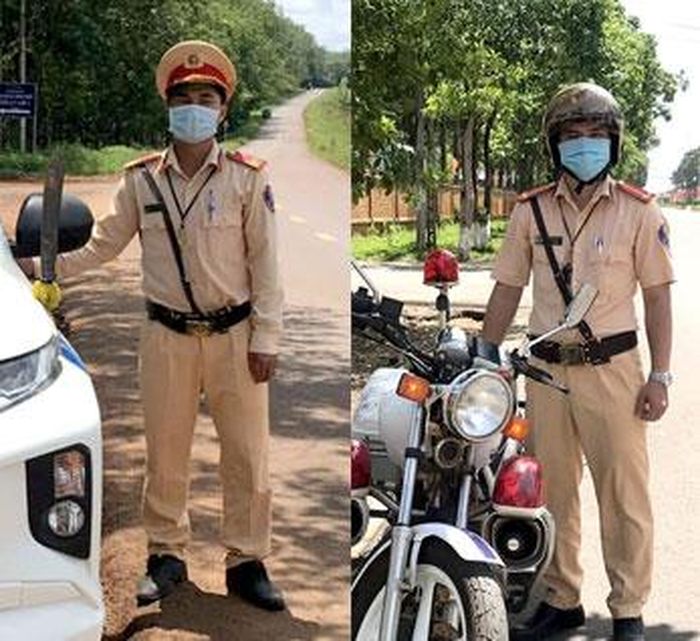 Thượng sỹ Nguyễn Nho Tuấn Anh (trái) và Trung úy Lê Quý Đạt trong khi làm nhiệm vụ.