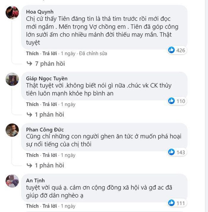 Người hâm mộ vô cùng cảm kích trước tấm lòng hết mình vì cộng đồng của "Cô Tiên".