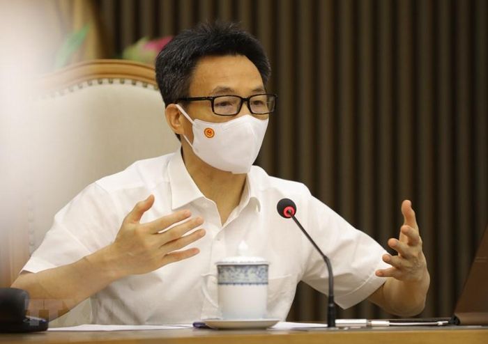 Phó Thủ tướng Vũ Đức Đam họp trực tuyến với tỉnh Bắc Giang và Bắc Ninh về công tác phòng, chống dịch COVID-19. (Ảnh: TTXVN)