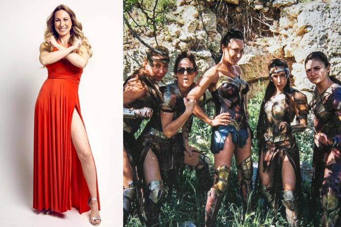  Georgina Armstrong ngoài đời (trái) và trên phim trường Wonder Woman (2017). Ảnh: Georgina Armstrong. 