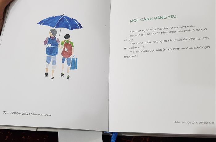  Bức vẽ của ông Chan minh họa cho ghi chép "Một cảnh đáng yêu". Ảnh: Trần B.A. 