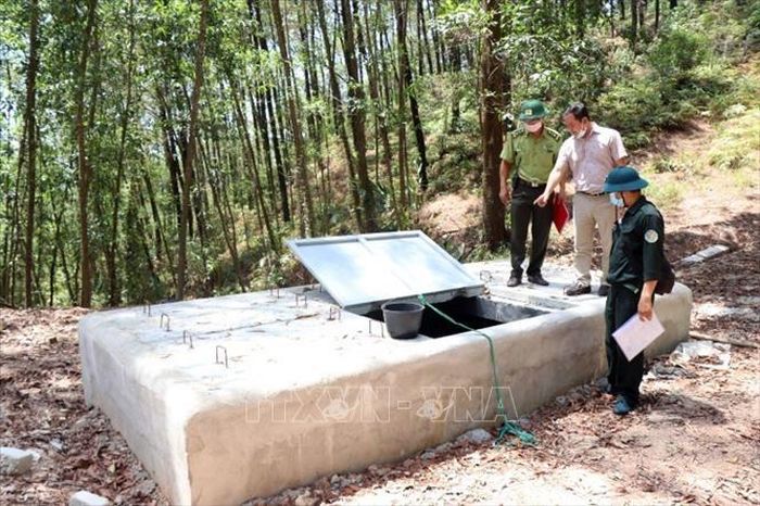Bể chứa nước phục vụ cho công tác phòng chống cháy rừng tại Ban quản lý rừng phòng hộ Hương Thủy.