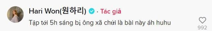 Hari Won chia sẻ: "Tập tới 5h sáng bị ông xã chửi là bài này á".