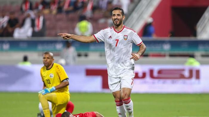 Ali Mabkhout vắng mặt ở trận lượt đi với Việt Nam tại Mỹ Đình. Ảnh: AFC