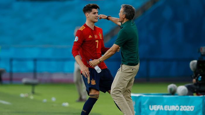 HLV Enrique tính đến phương án thay thế Morata. Ảnh: Goal.