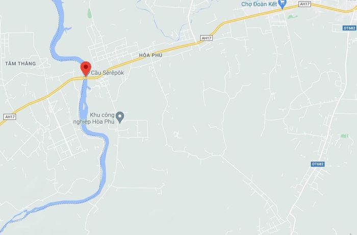  Cầu Sêrêpốk, nơi xảy ra vụ việc. Ảnh: Google Maps. 