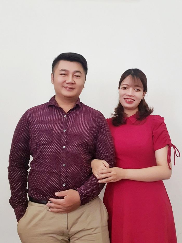 Tài và Uyên trong ngày cưới.