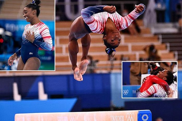 Simone Biles nỗ lực thực hiện phần thi sau khi trải qua vấn đề tâm lý