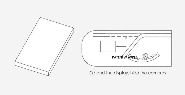 Bằng sáng chế mô tả "cửa sổ" trên màn hình iPhone. Ảnh: Patently Apple.
