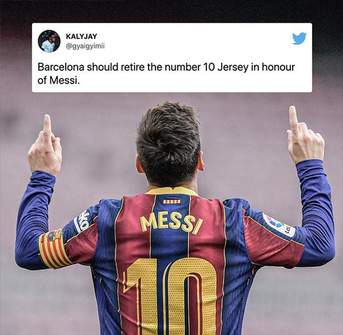 CĐV muốn Barca treo áo số 10 để tôn vinh Messi
