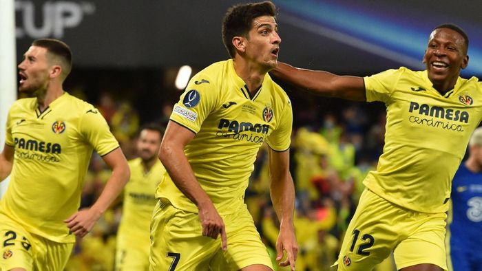 Gerard Moreno (số 7) đã ghi tám bàn trong chín lần ra sân gần nhất cho Villarreal ở đấu trường châu Âu. (Ảnh: Getty Images) 