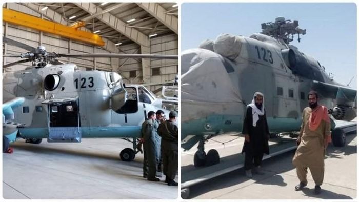 Chiếc Mi-35 số hiệu 123 trong ảnh bị phiến quân Taliban thu giữ được bọc vải bạt trước khoang lái và ống hút gió, cánh quạt chính được tháo rời khỏi trục và nằm trên mặt đất có thể củng cố cho nhận định trên.