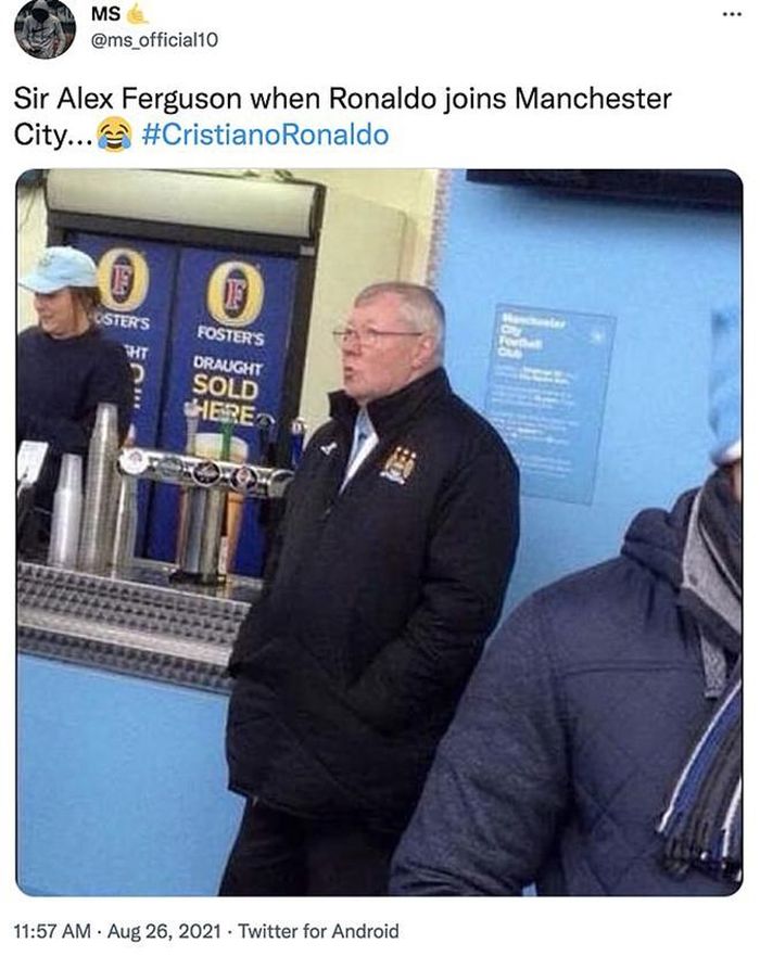 "Tâm trạng của Sir Alex Ferguson khi Ronaldo sang Manchester City".