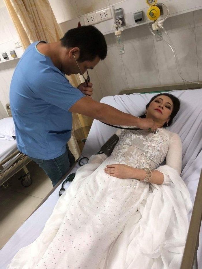 Hình ảnh Như Quỳnh trong phòng cấp cứu khiến người hâm mộ lo lắng.