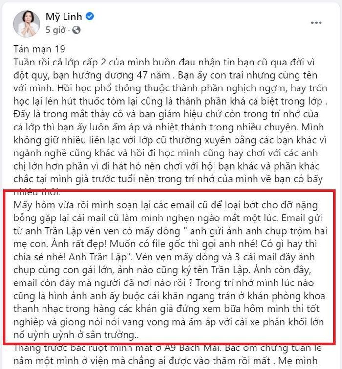 Bài chia sẻ của Mỹ Linh