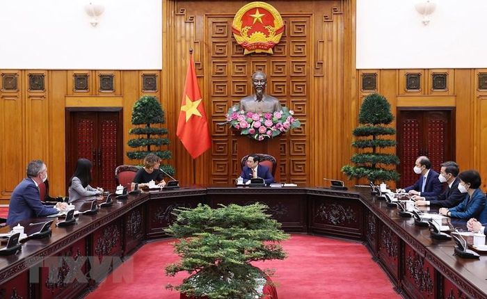 Quang cảnh buổi tiếp. (Ảnh: Dương Giang/TTXVN)